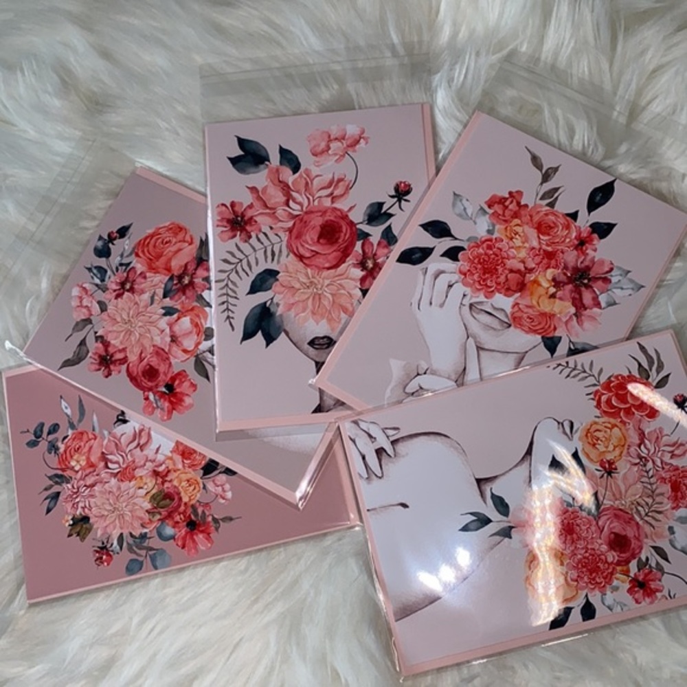 Set of Five Floral Women Elegant Greeting Cards & Luxury Envelo… - Picture 13 of 16